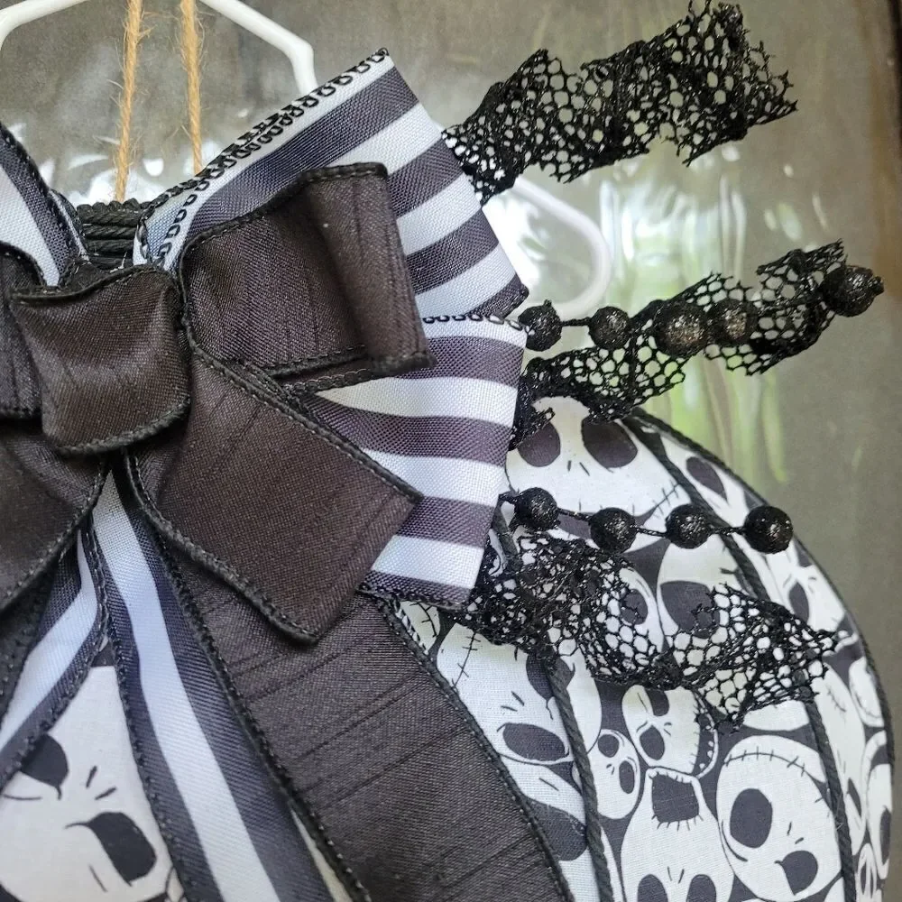 Jack Skellington pumpkin Halloween wreath